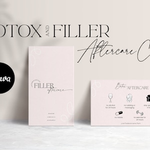 Botox Aftercare Karte, Filler Aftercare Card, Dermal Filler Aftercare Card, Filler After Care, Botox After Care, Medspa Template, Injektor
