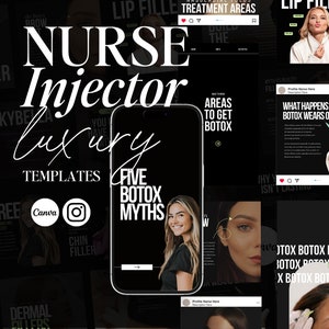 250 Aesthetic Nurse Instagram Templates, Nurse Injector Instagram Posts, Botox Instagram Templates,  Medspa Social Media Post, Lip Filler