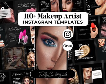100+ Make-up Artist Instagram-Vorlagen: Canva Bearbeitbar (Digitaler Download)