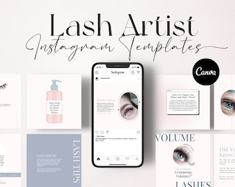 Lash Artist Instagram Templates: Lash Tech Content Ideas (Canva)