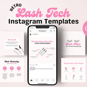 Lash Tech Instagram Post Template, Lash Artist Instagram Posts, Lash Tech Content, Lash Quotes Lash Social Media Bundle Lash Extension Posts