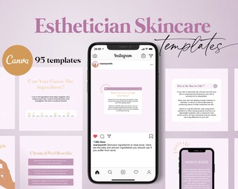95 Esthetician Skincare Instagram Templates for Canva