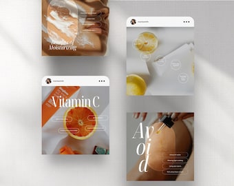 181 Skincare Instagram Templates: Esthetician Canva Social Media Posts