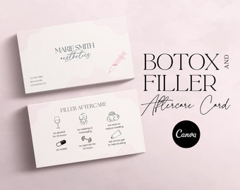 Carte de suivi Botox et filler, Filler After Care, Botox After Care, Carte de suivi Lip Filler, Hyaluron Pen After Care, Nurse Injector