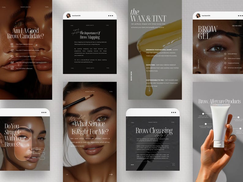 Brow Tech Instagram Templates: Brow Lamination & Tint (canva) - Etsy