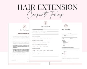 Hair Extension Client Forms: Editable Hair Stylist Templates