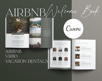 Airbnb Welcome Book Template Cabin, VRBO Welcome Book Template for Canva, Vacation Rental Welcome Book Template, Airbnb Welcome Mountain