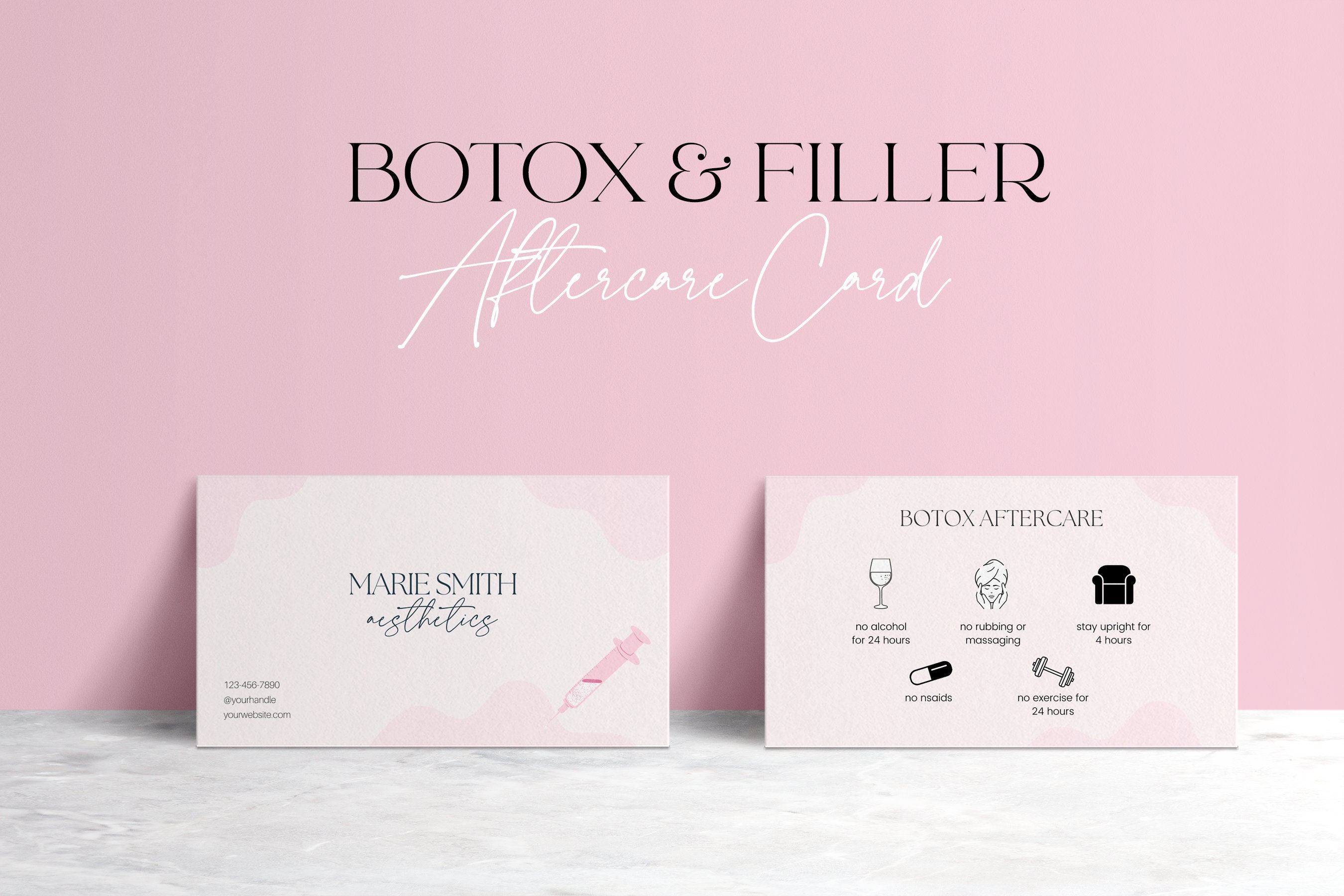 Botox and Filler Aftercare Card, Filler After Care, Botox After Care, Lip Filler Aftercare Card