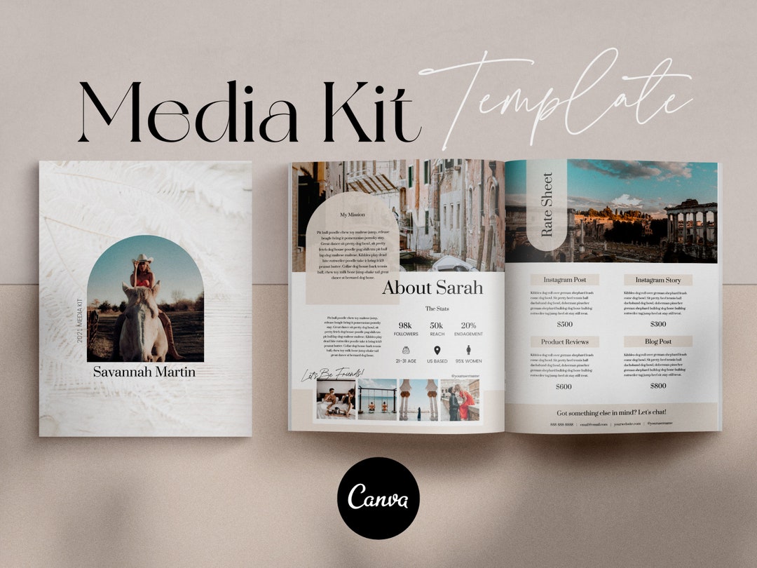 Influencer Media Kit Template: Canva Brand Pitch Kit - Etsy