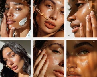 Fotos de stock de productos para el cuidado de la piel: imágenes de belleza generadas por IA (145 PNG)