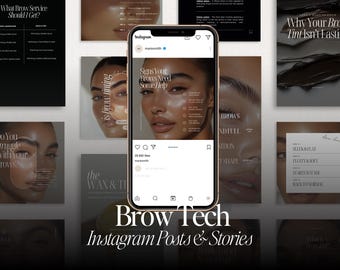 Brow Tech Instagram Templates: Brow Lamination & Tint (Canva)
