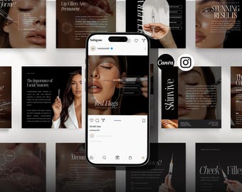 May include: A collage of images promoting cosmetic injectables. The images feature a woman's face with a syringe, text about the importance of facial anatomy, and the words "Red Flags" and "Skinvive".