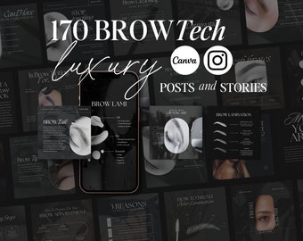 Brow Tech Instagram Templates, Brow Lamination Instagram Template, Eyebrow Lamination, Brow Artist Instagram, Instagram Template for Brows