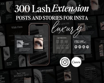 Luxury Lash Tech Post Templates, Eyelash Extension Instagram Template, Lash Artist Instagram Template, Lash Stylist Post Lash Extension Post