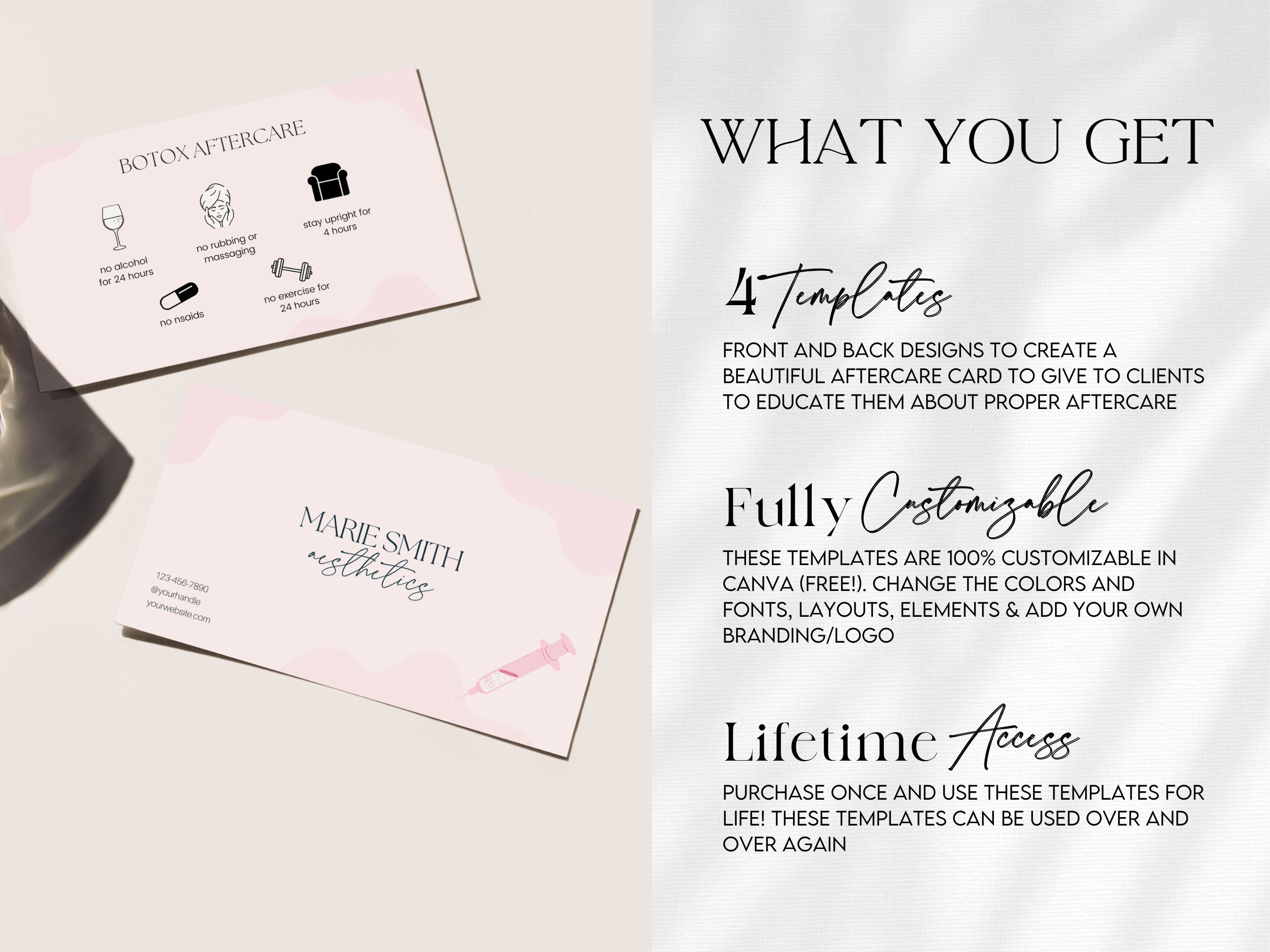 Botox and Filler Aftercare Card, Filler After Care, Botox After Care ...