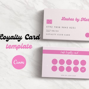 Loyalty Card Template Editable, Lash Loyalty Card, VIP Card, Loyalty Card For Estheticians, Loyalty Card For Nails, Loyalty Card Canva