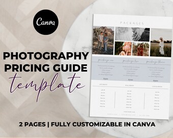 Photography Pricing Guide Template: Canva Price List (8.5x11) (Digital)