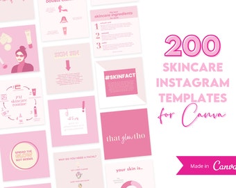 Esthetician Instagram Post Templates: Skincare Social Media (Canva)