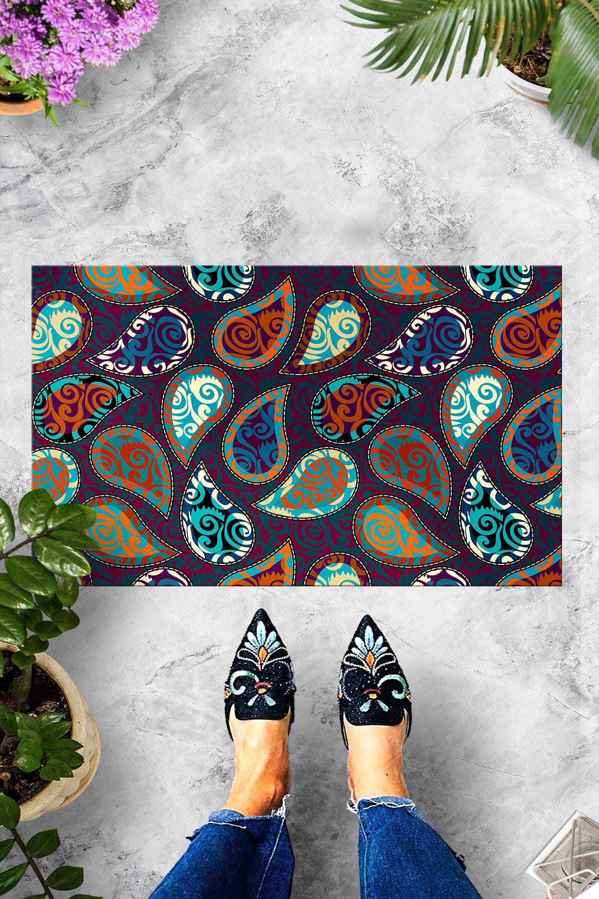MultiColor Leaf Doormat Modern Leaves Doormat Best Leaves Etsy