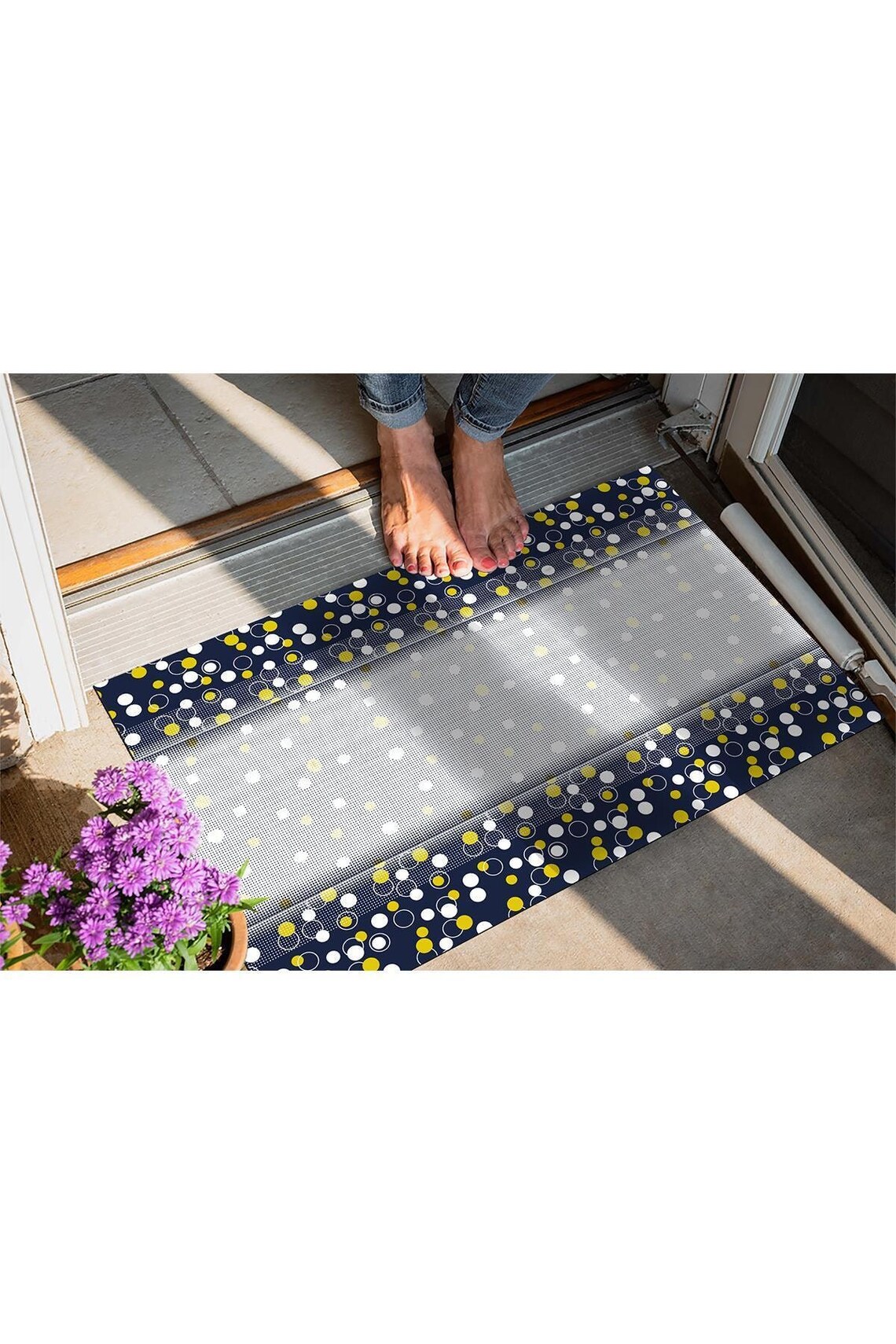 Whiteyellow Doormat Handmade Soft Fabric Doormat Etsy