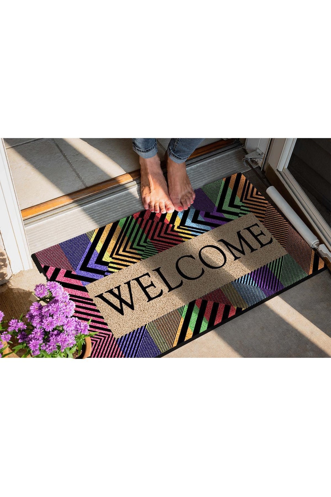 Colorful Doormat/ Front Doormat / Housewarming Gift / Etsy