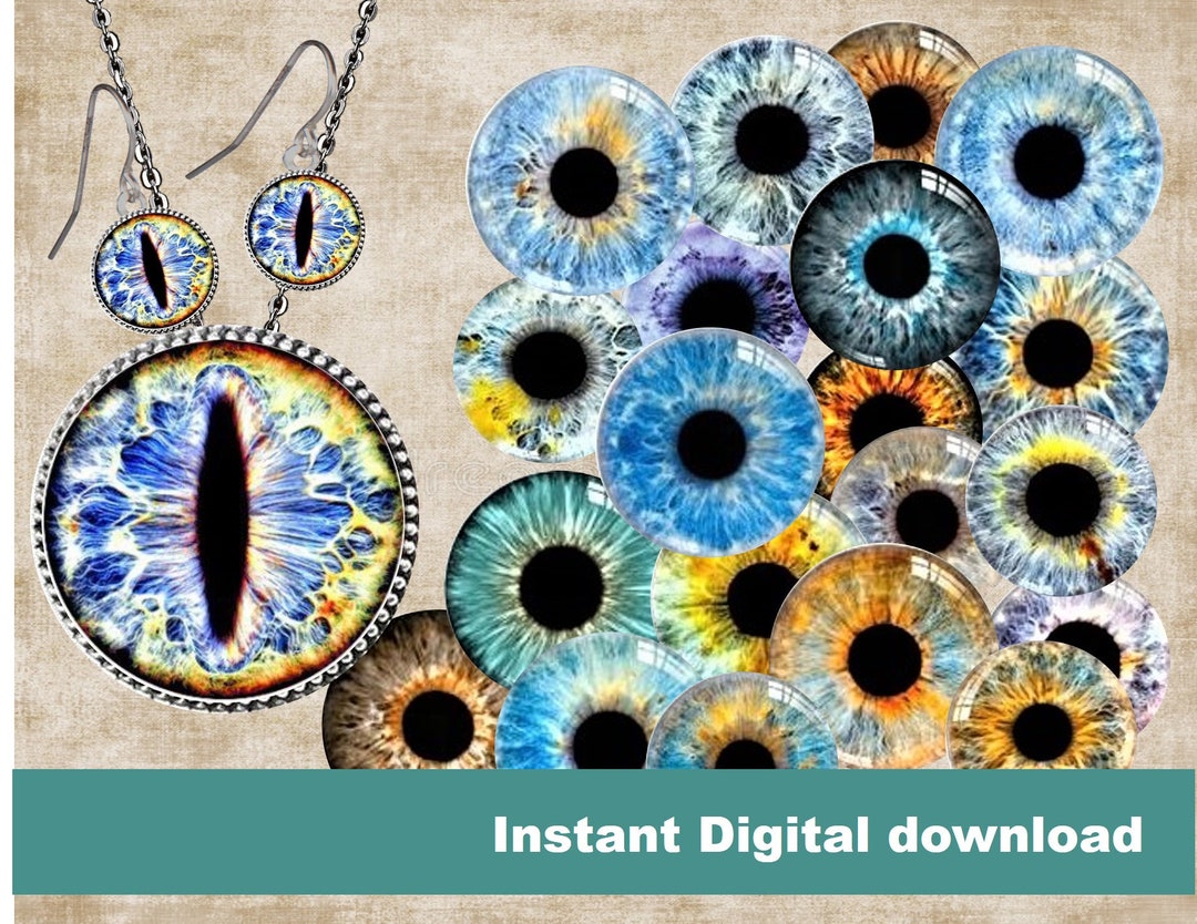 Printable Eyes Irises - Digital Download - Making Craft - Digital Collage - Digital Eyes ...