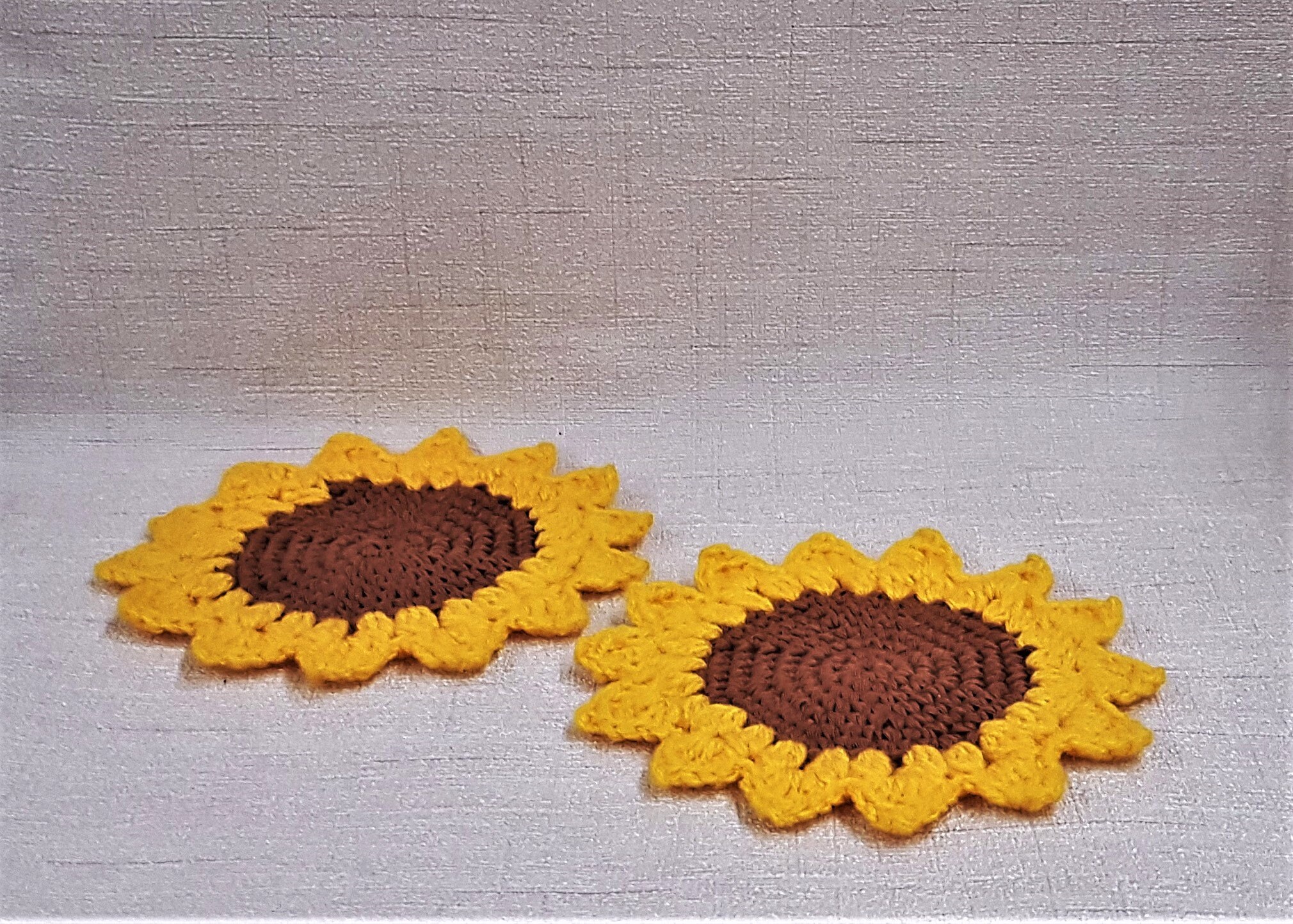 Crochet Sunflower Coasters Pattern Pdf Crochet Pattern Etsy