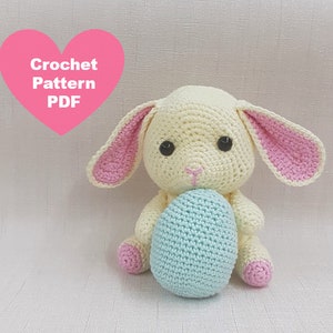 Osterhase mit Ei Häkelanleitung - PDF Häkelanleitung - Sofort Download-Osterhase-Osterhase -Oster häkeln-Häkelanleitung-Amigurumi