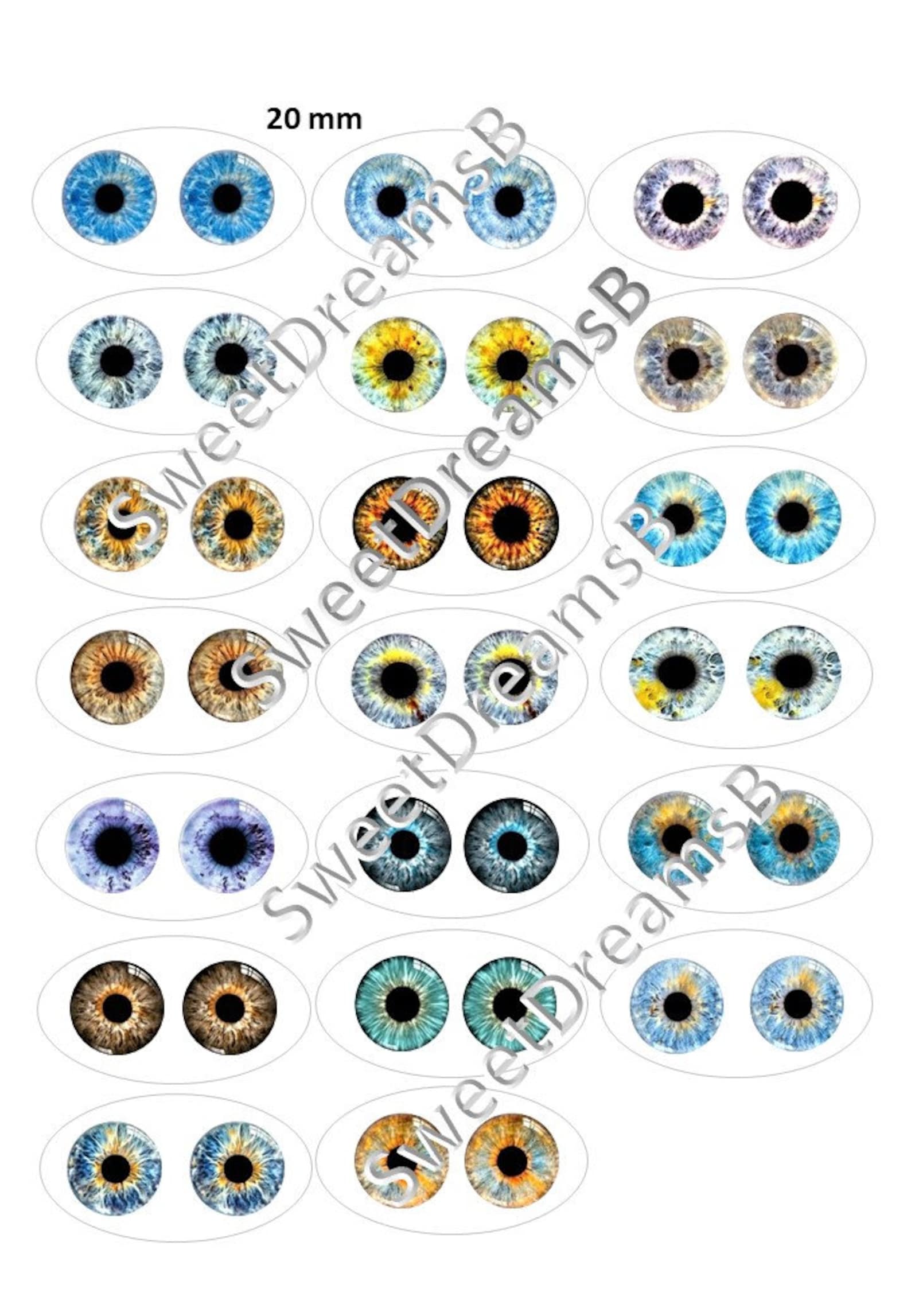 Printable Eyes Irises - Digital Download - Making Craft - Digital Collage - Digital Eyes ...