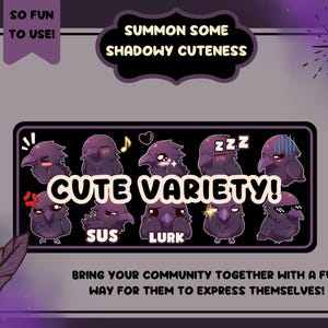 Cute Raven Emotes: Gothic Twitch & Discord Emoji Pack (10 Pngs) - Etsy