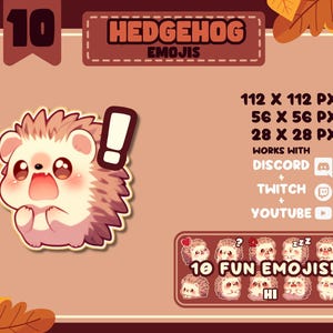 Cute Hedgehog Emojis / Hedgie Emotes Perfect for Twitch, Discord and Youtube Streamer / Cozy Forest Aesthetic / Warm & Fun Cottagecore Chat
