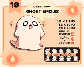 Ghost Emojis / Great for Discord, Twitch and Youtube / Kawaii Emotes / Fun Cute Streaming Assets / PNGtuber, Vtubers, Fun Community Emoji