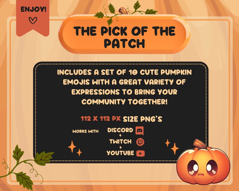 Cute Pumpkin Emojis / Great for Discord Twitch Youtube / Cozy Holiday