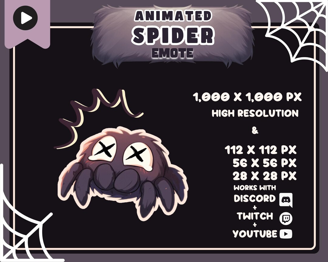 Halloween Animated Jumping Spider Emote / Twitch Stream Discord Server ...