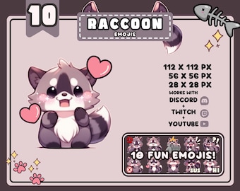 Cute Raccoon Emotes: Trash Panda Emojis for Twitch, Discord