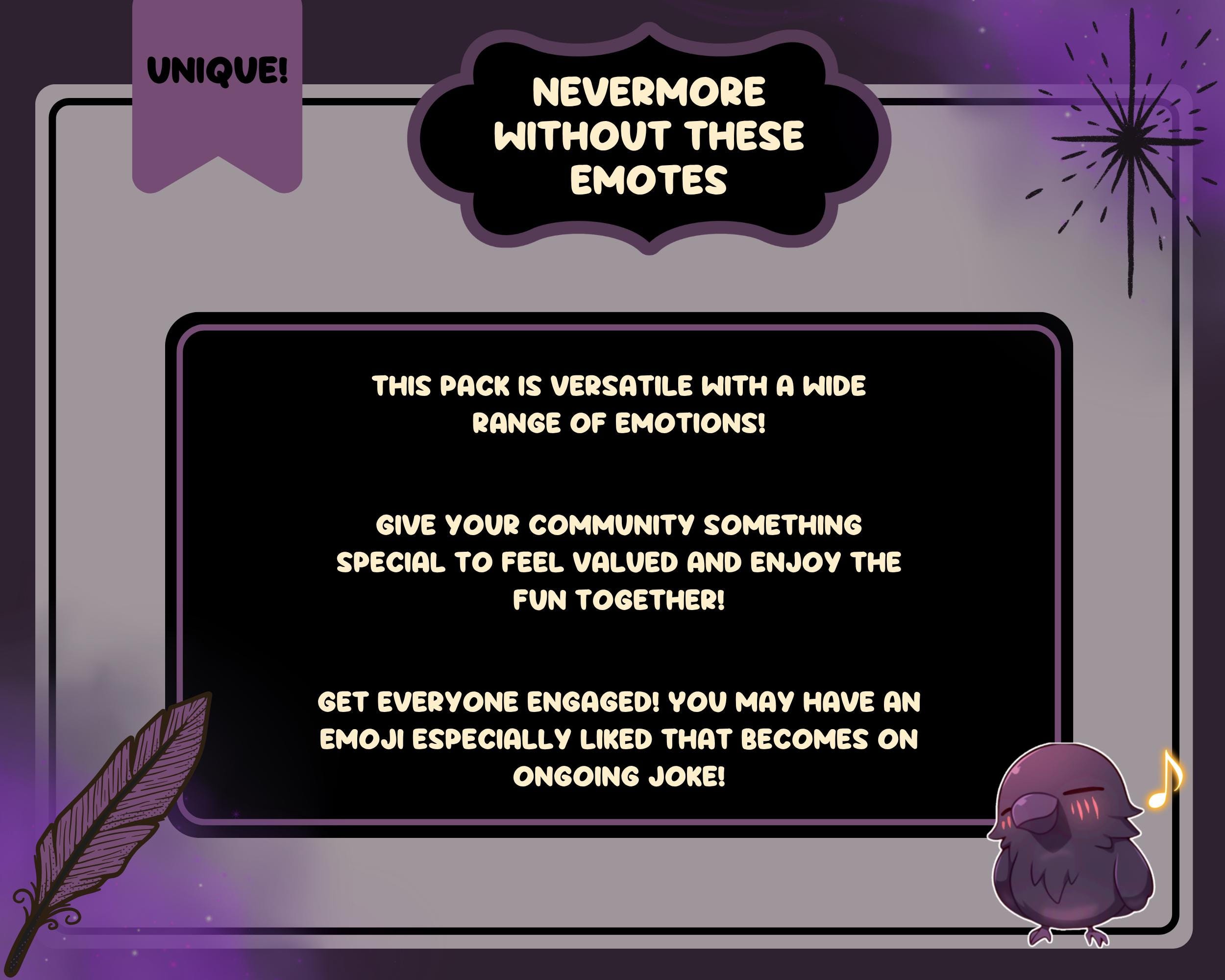 Cute Raven Emotes: Gothic Twitch & Discord Emoji Pack (10 Pngs) - Etsy