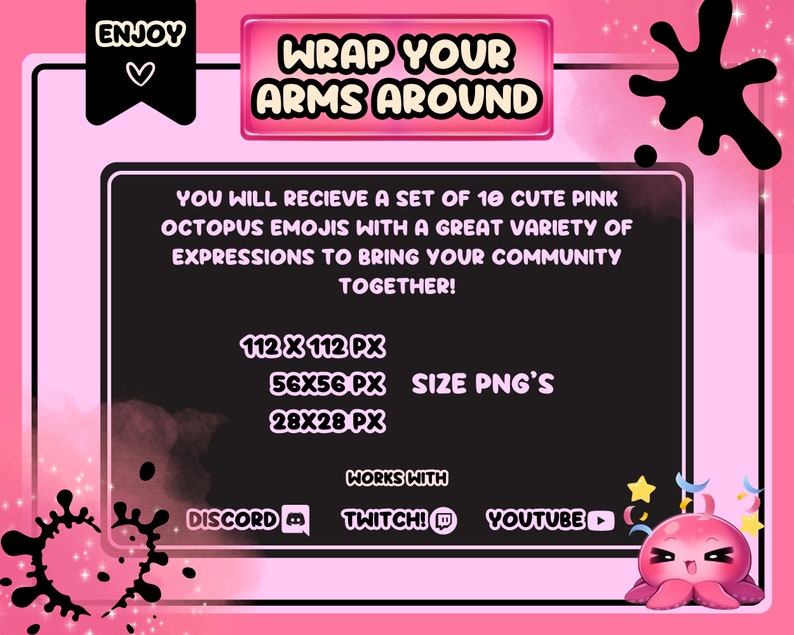 Adorable Octopus Emojis / Great Emotes for Discord, Twitch and Youtube