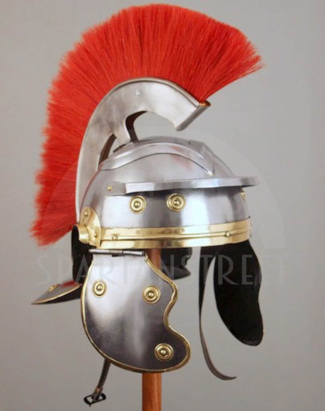 Roman Centurion Helmet Brass Head Imperial Roman Collectible Etsy