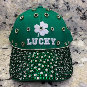 Rhinestone Emerald Green Baseball Cap - Etsy display picture 2