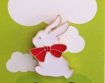 Rabbit Enamel Pin, Vintage Rabbit Enamel Pin, Bunny Enamel Pin, Badge, Bunny Pins, Enamel Pin, Metal Pins, Vintage Pins,  Cute Pins, Animals