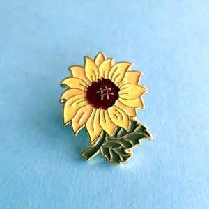 Sunflower Lapel Pin,  Sunflower Enamel Pin, Floral Design Enamel Pins, Flower Pins, Sunflower Enamel Pins, Beautiful Flower Enamel Pin Gifts