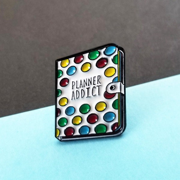 Notebook Lapel Pins, Book Enamel Pin, Planner Notebook Enamel Pins, Planner Pin Badge, Book Backpack Pin,  Organizer Planner Enamel Pins