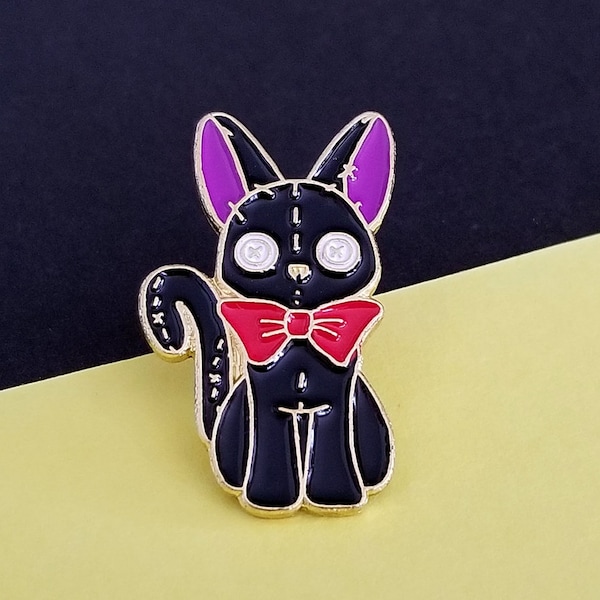 Cat Enamel Pin, Black Cat Enamel Pin, Cat Doll Pins, Black Cat Lapel Pins, Cat Lover Gift, Cat Enamel Pin Badge, Cat Bag Pins, Lapel Pin Cat