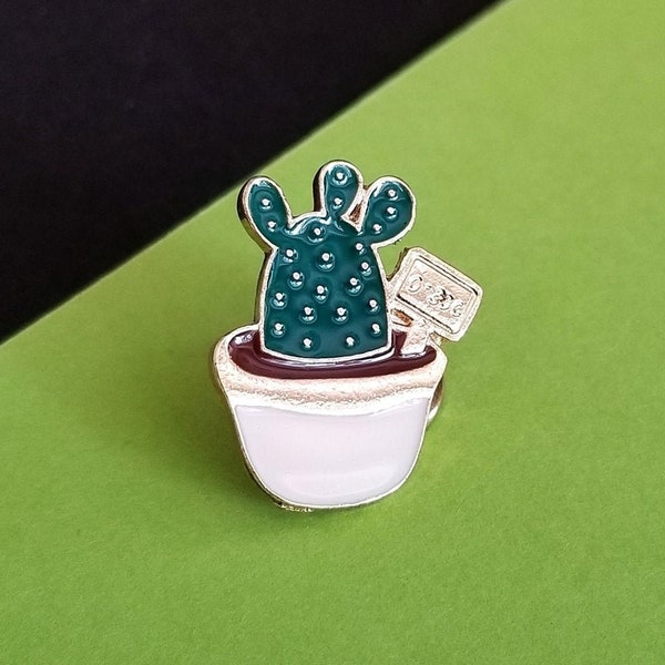 Cactus Enamel Pins, Cute Little Cactus Lapel Pins, Plant Enamel Pin, Cactus Enamel Pin Badge, Cactus inside a Pot Enamel Pin, Cactus Lovers