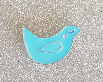 Blue Dove Enamel Pins, Cute Dove Bird Enamel Pins, Bird Lapel Pins, Kawaii Bird Pins, Cartoon Birds Pins, Backpack Pins, Hat Pin, Enamel Pin
