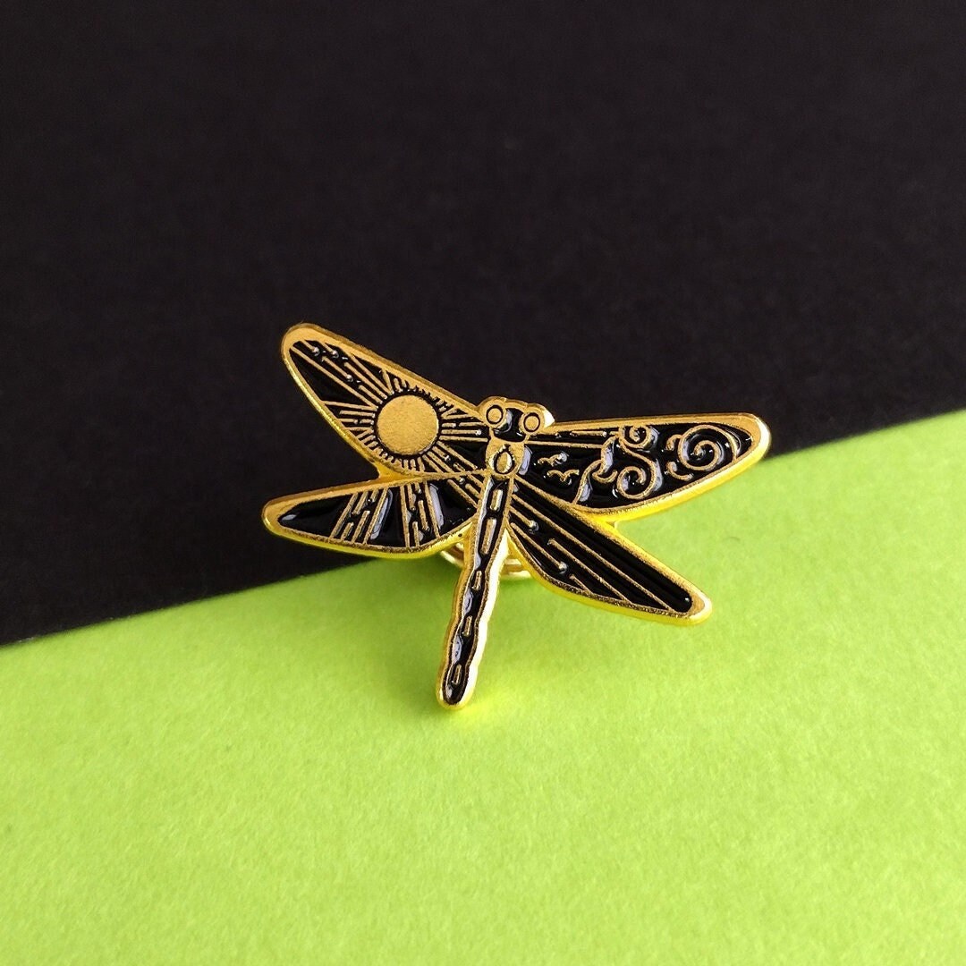 Dragonfly Enamel Pins Dragonfly Lapel Pin Dragonfly Sun Wind Etsy