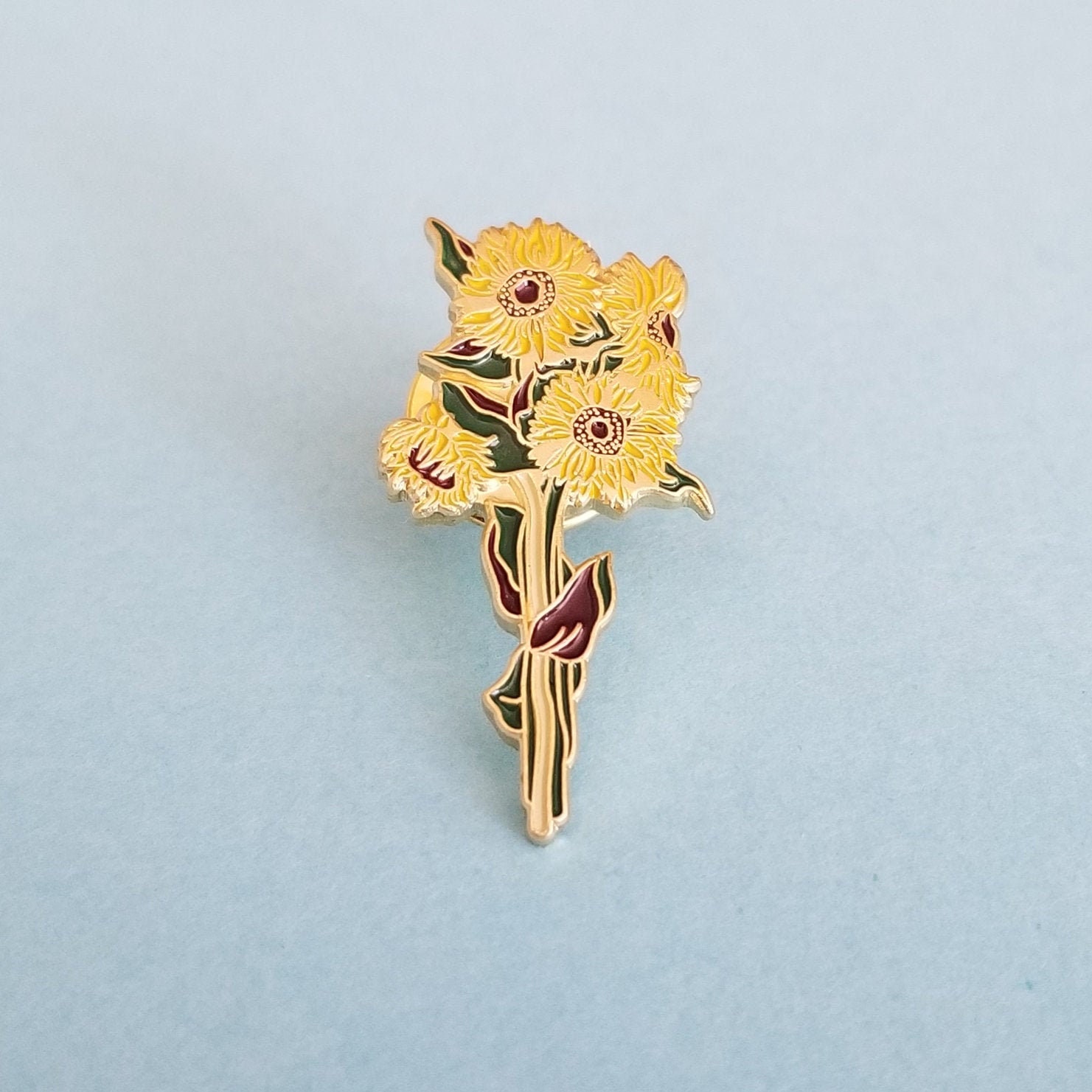 Sunflower Enamel Pin Sunflower Lapel Pin Floral Design Etsy UK