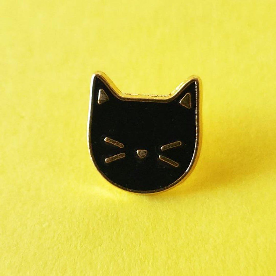 Tiny Black Cat Enamel Pin, Mini Cat Cute Enamel Pin, Pin for Cat Lover ...