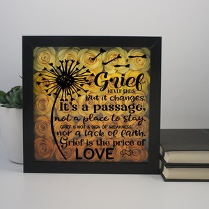 Memorial Shadow Box: verdriet is de prijs van liefde, herinneringscadeau