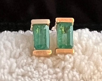 Zambian Emerald 14KYG Studs-FREE SHIPPING